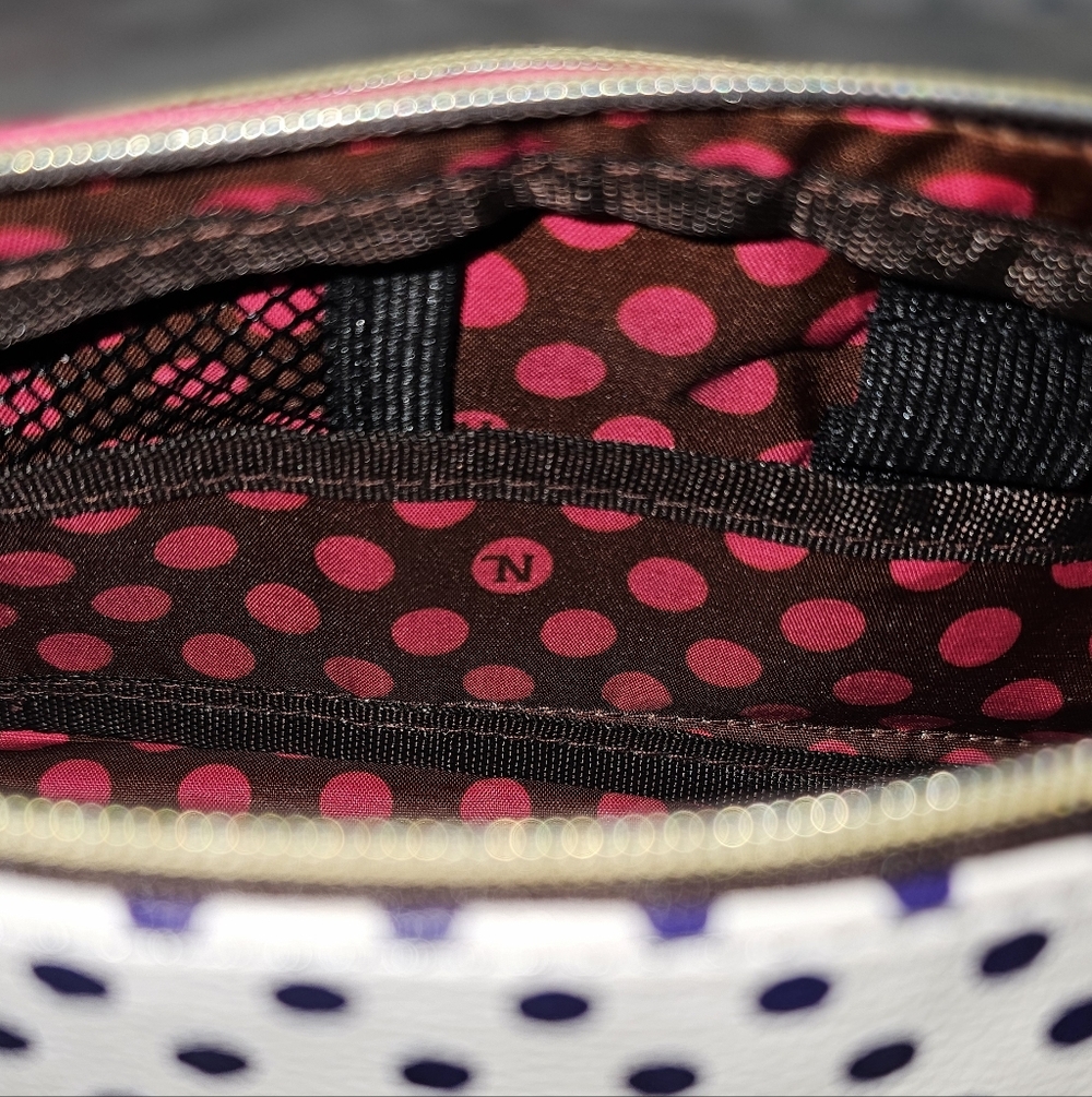 NICOLE LEE "Tea Time Me Time" Pink and Blue Cosmetic Bag w Handle - Picture 7 of 8
